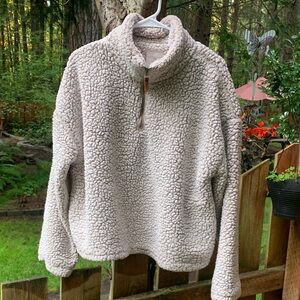 Thread Supply Cozy Cream Sherpa Pullover Top